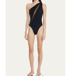 VERSACE Slashed One-Shoulder One-Piece Swimsuit Size 4